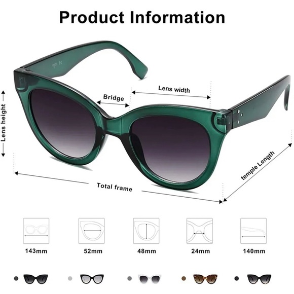 Sojos Retro Cat Eye Sunglasses Black & Tortoise Shell Fade Frames - Picture 14 of 15